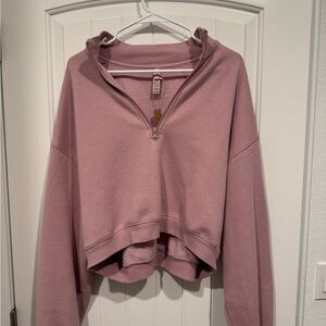 Skims Pink Quarter-Zip Sweatshirt extra large nwt